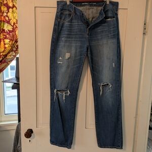 Old Navy Women's Boyfriend Distressed Blue Jeans-6